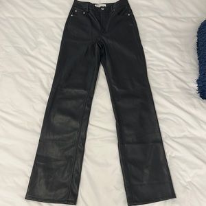 Zara black leather pants
